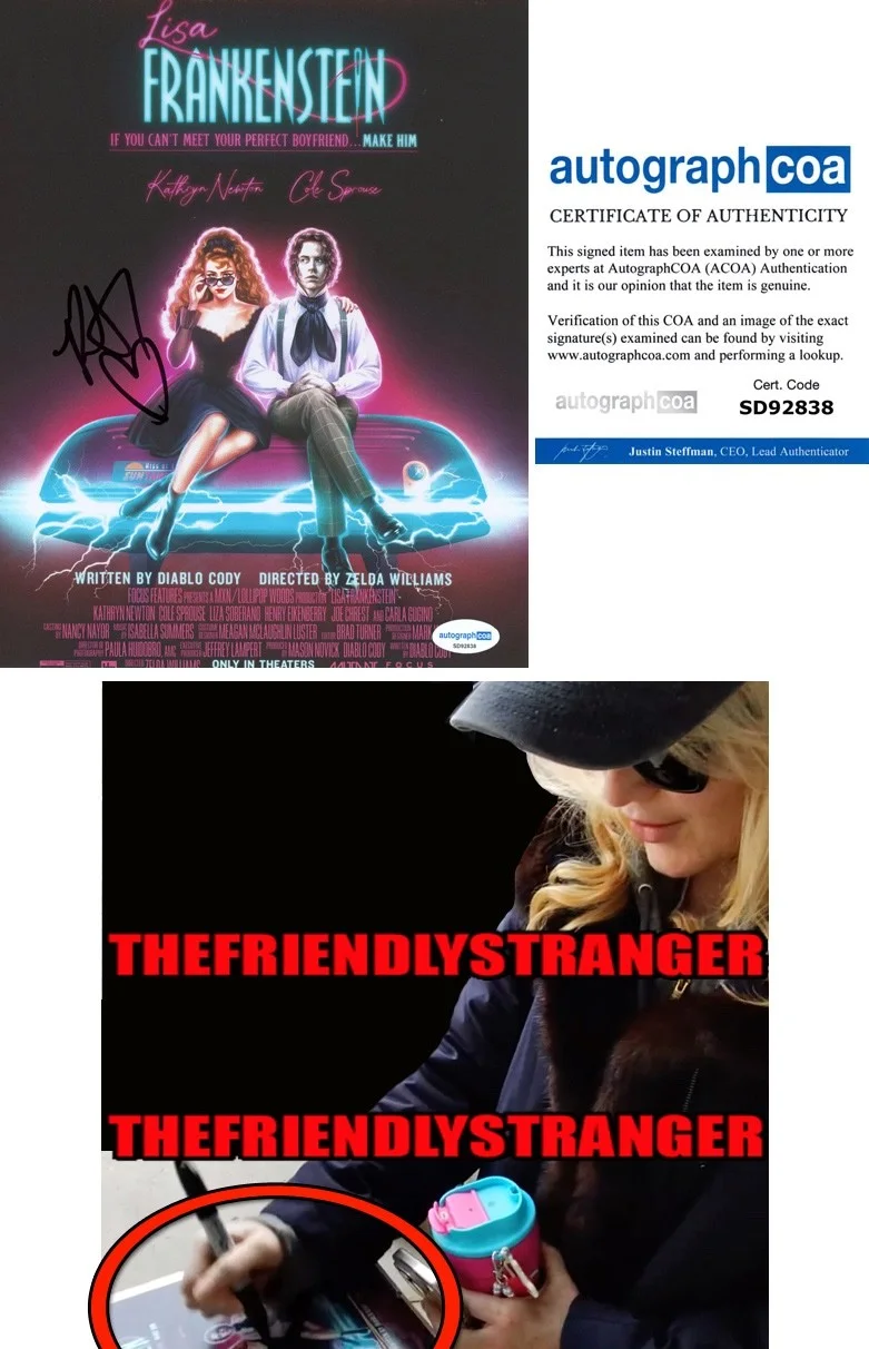 KATHRYN NEWTON — Kathryn Newton signed "LISA FRANKENSTEIN" 8x10 Photo EXACT PROOF i Sexy ACOA COA