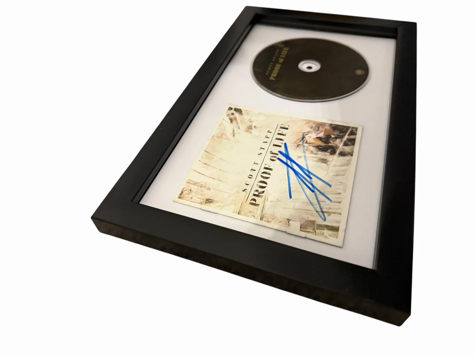SCOTT STAPP CREED SIGNED AUTOGRAPH PROOF OF LIFE FRAMED & MATTED CD DISPLAY, изображение 2
