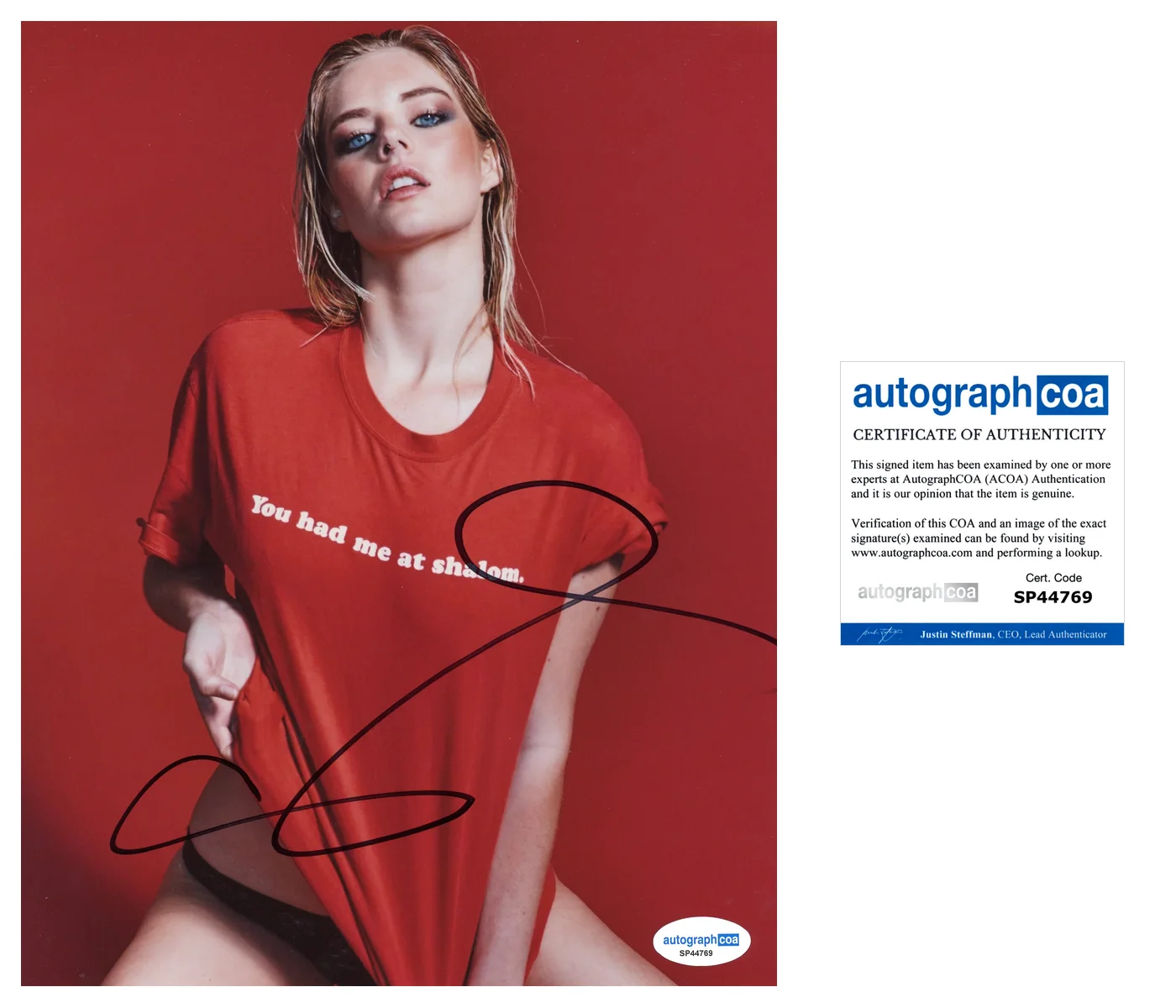 SAMARA WEAVING — Samara Weaving signed Auto 8x10 Photo READY OR NOT 2 ai Hot SEXY Scream ACOA COA