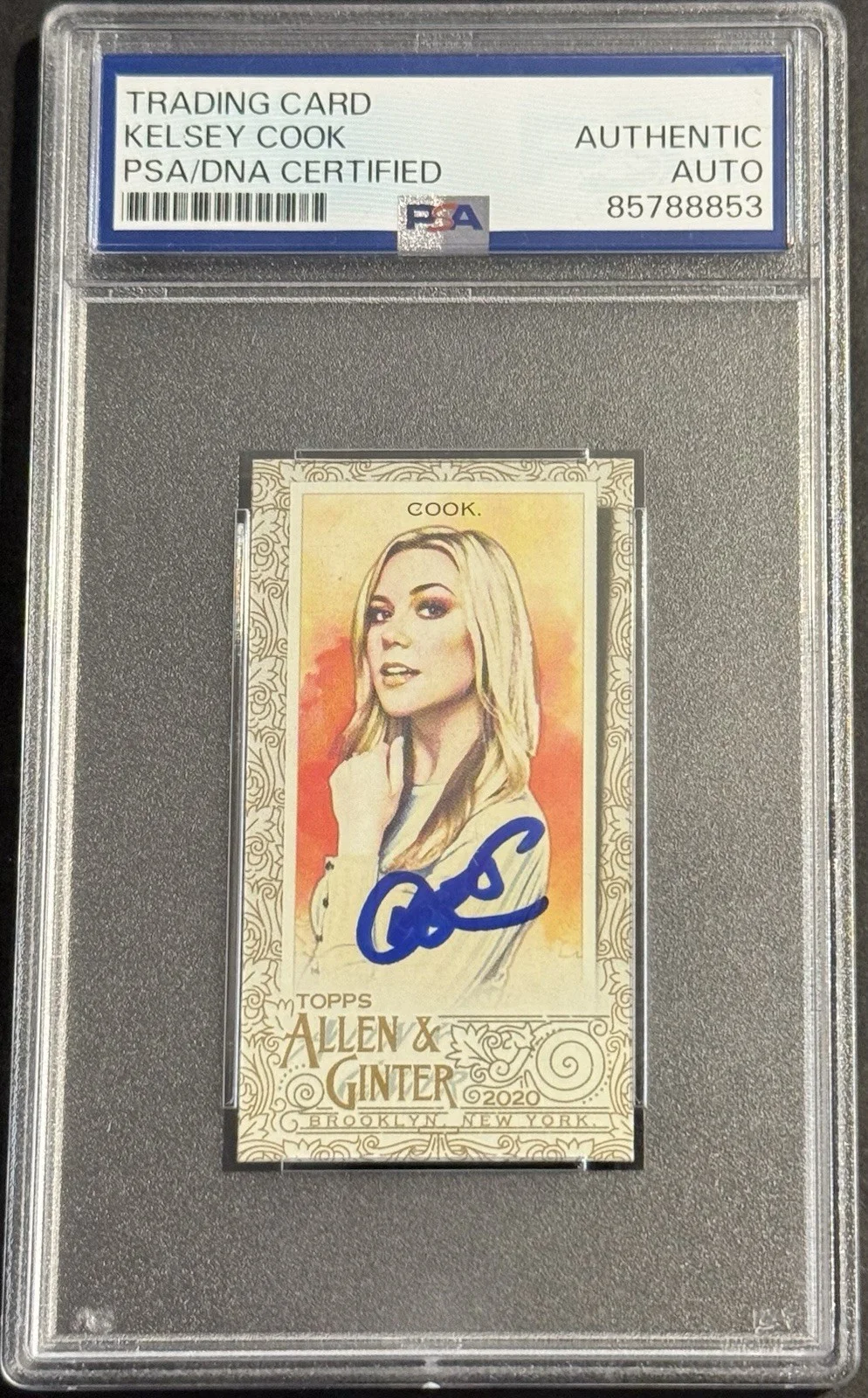Kelsey Cook — Kelsey Cook Signed Auto 2020 Allen & Ginter Mini Gold Card PSA/DNA Slabbed Funny