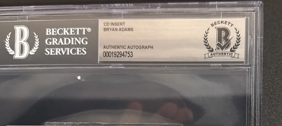 Bryan Adams SIGNED CD Insert “Roll With The Punches” - Beckett BAS Encased Slab, image 3