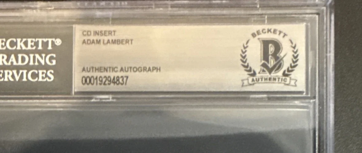 Adam Lambert SIGNED CD Insert “High Drama” - Beckett BAS Encased Slab, image 3