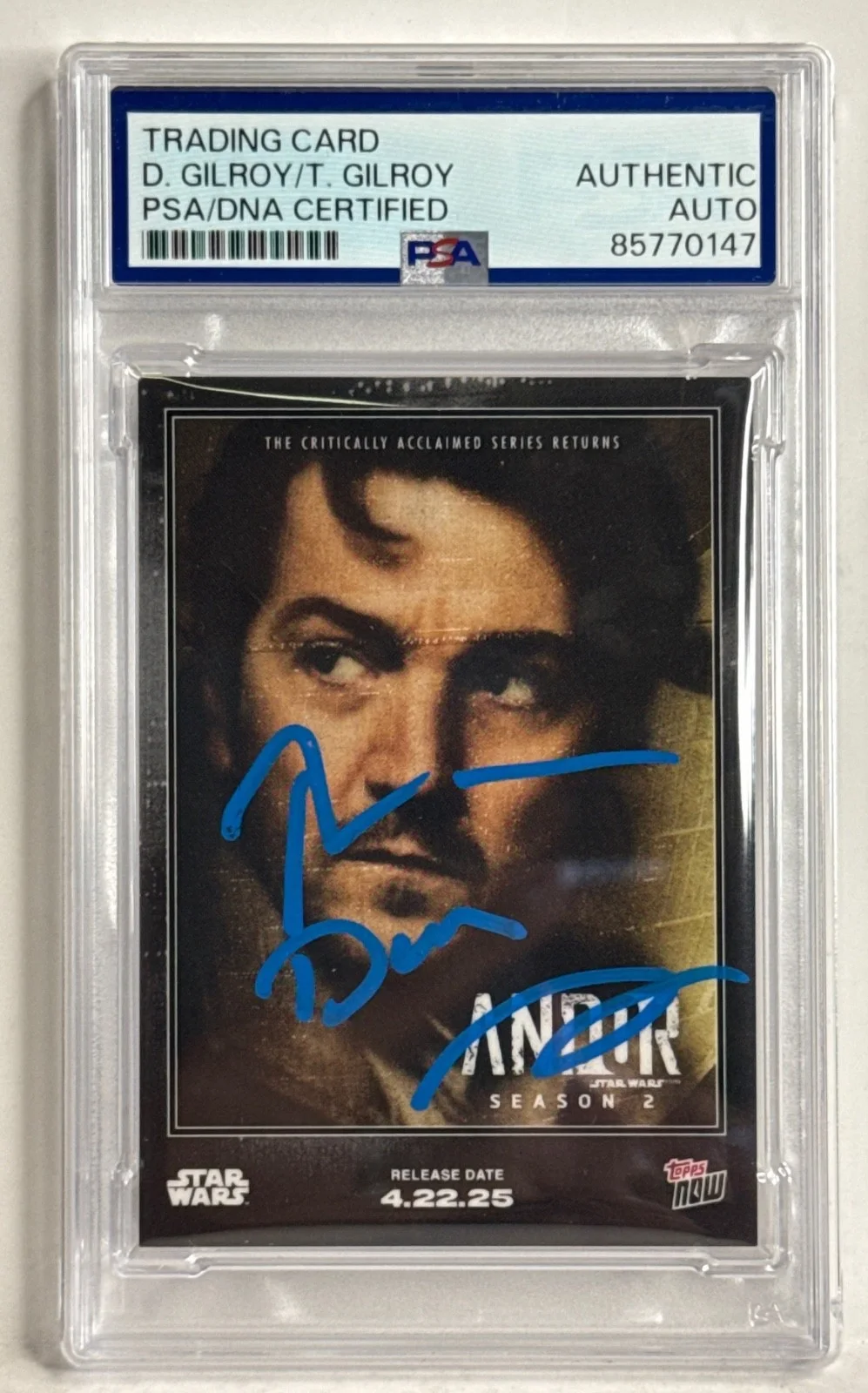 Dan Gilroy — Dan Gilroy & Tony Gilroy Signed 2025 Topps Star Wars Andor #AS2 Card Auto 10 PSA, image 2