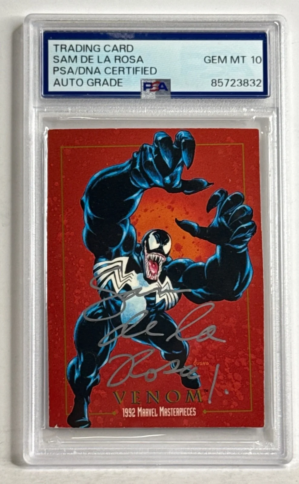 Sam De La Rosa — Sam De La Rosa Signed 1992 Marvel Masterpieces Sky Box Trading Card #97 Auto 10, image 2