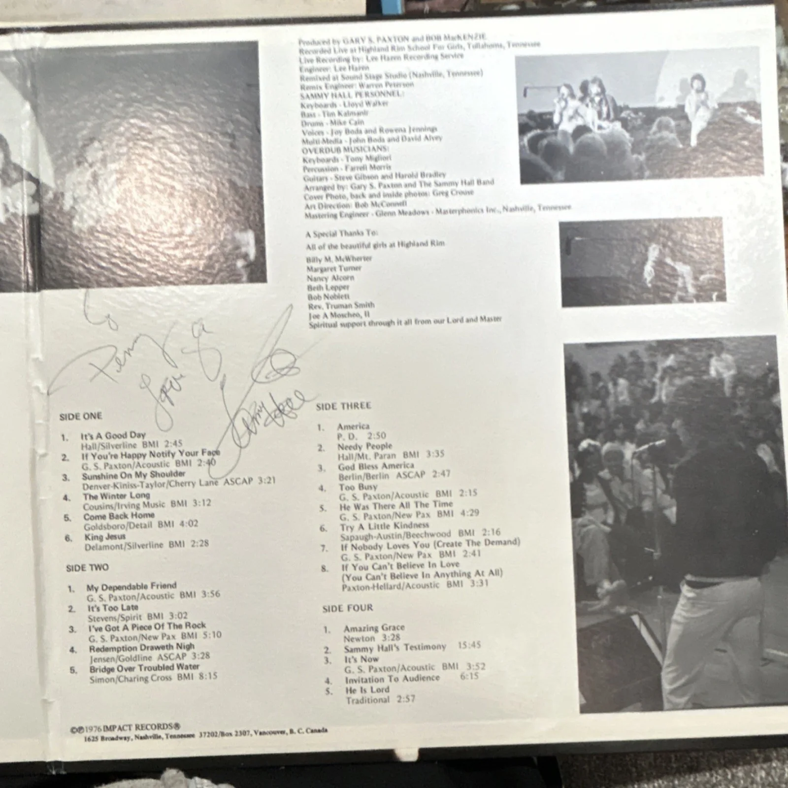 Sammy Hall Live Impact Records Signed 2 Record Set Original Vinyl, image 3