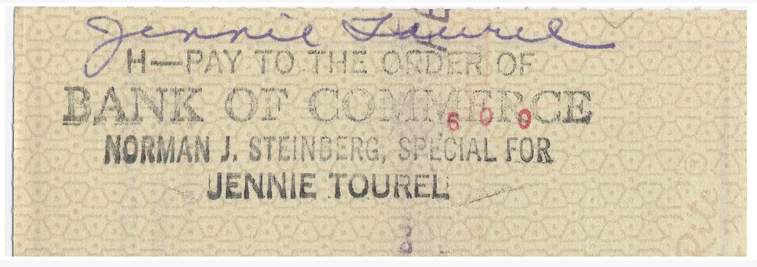 Jennie Tourel Autograph Clipping + 1968 Juilliard School Check (Payable to Her), image 3