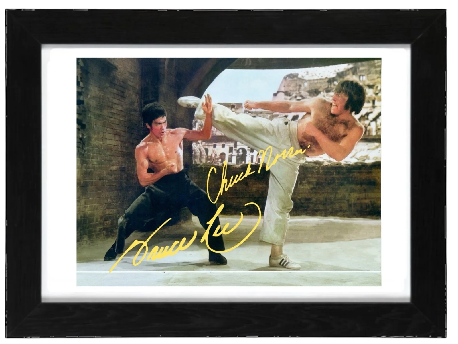 Chuck Norris and Bruce Lee Signed Autograph PHOTO Pre Print 6x4/A4/ Framed, изображение 3