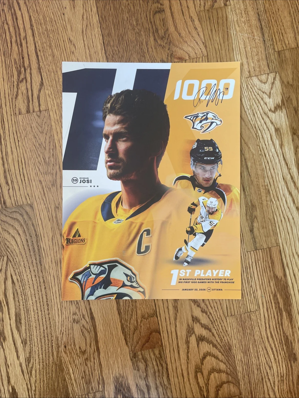 Roman Josi — Roman Josi Signed Predators 1000 Games Poster 2026, image 2