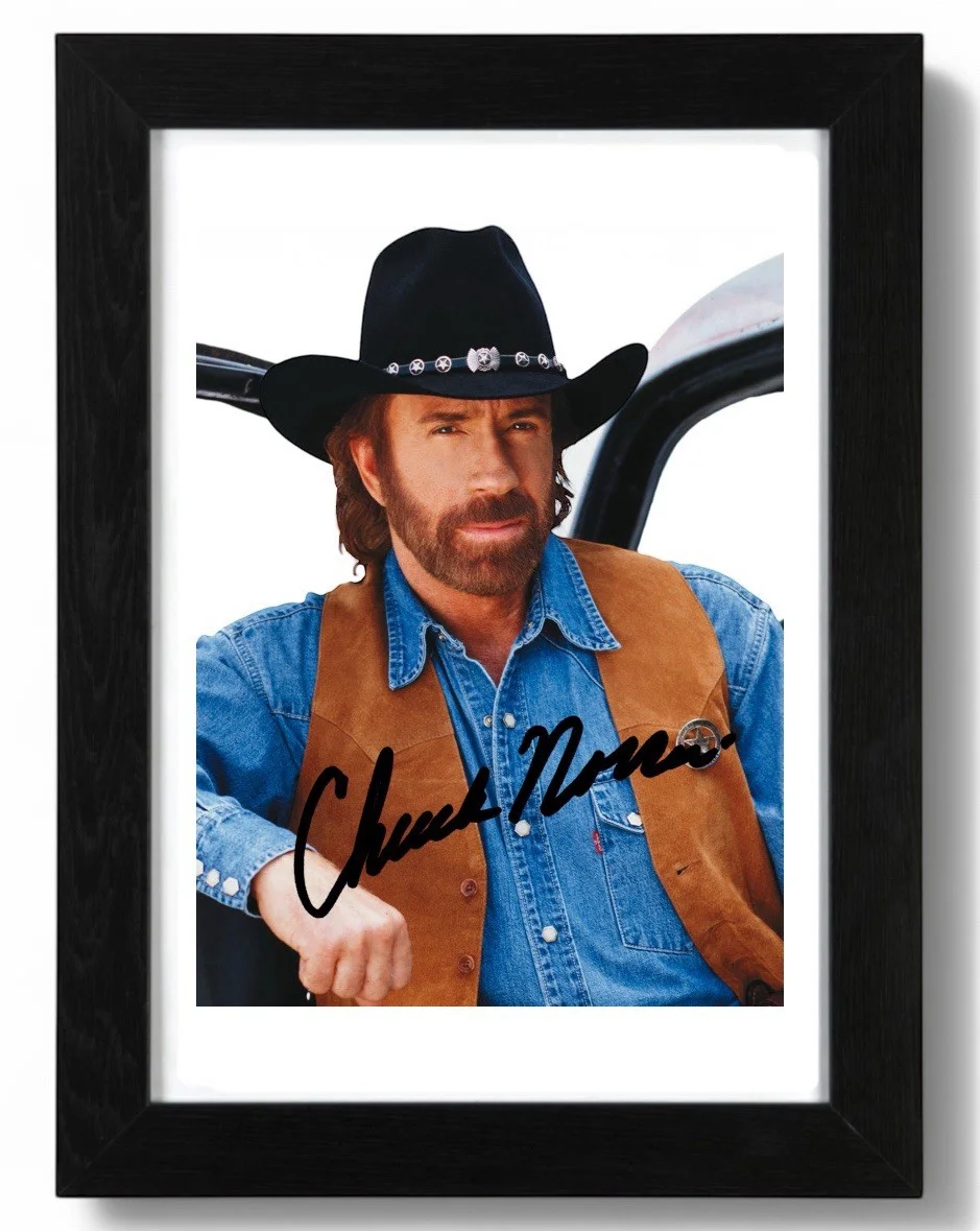 Chuck Norris Signed PHOTO Pre Print 6x4/A4/ Framed Walker, Texas Ranger, изображение 2