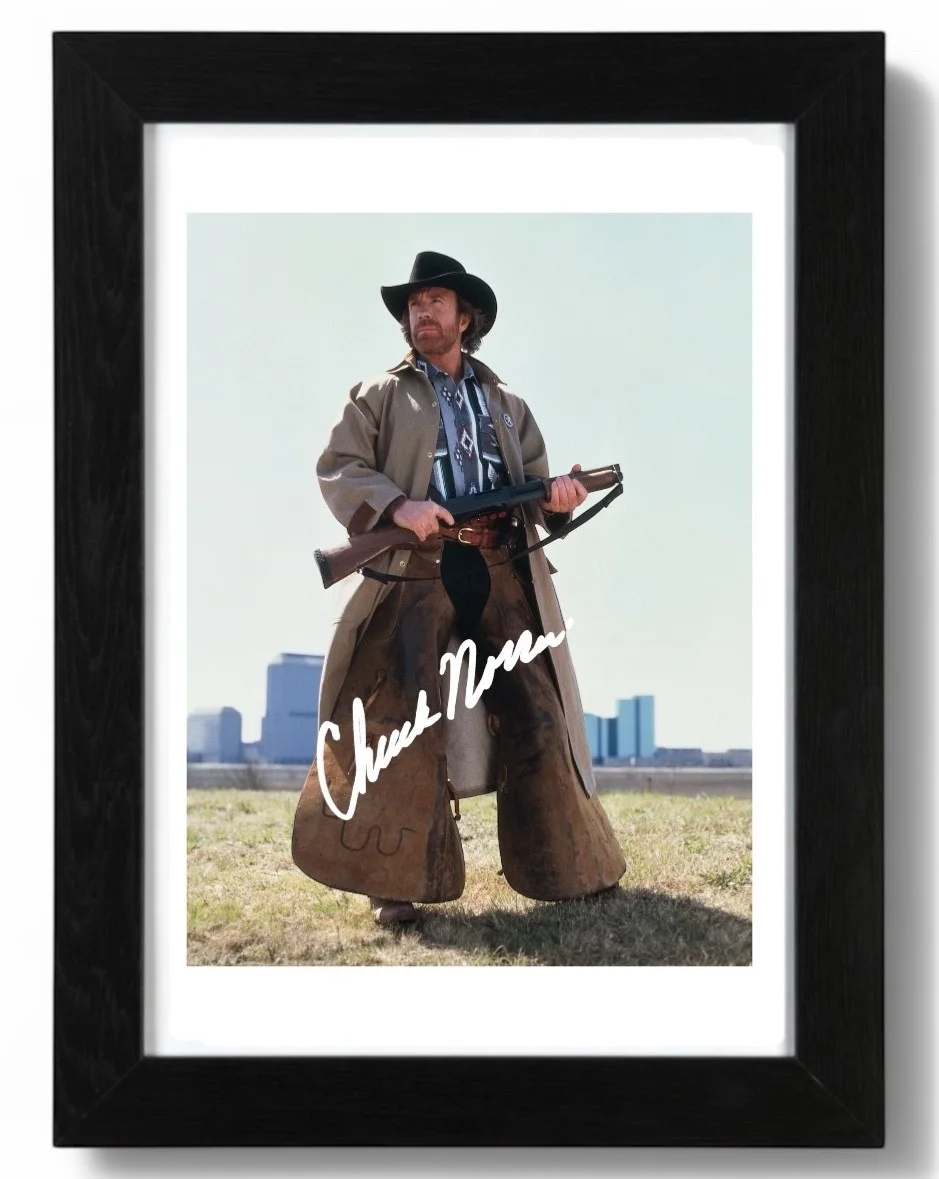 Chuck Norris Signed PHOTO Pre Print 6x4/A4/ Framed Walker, Texas Ranger, изображение 3