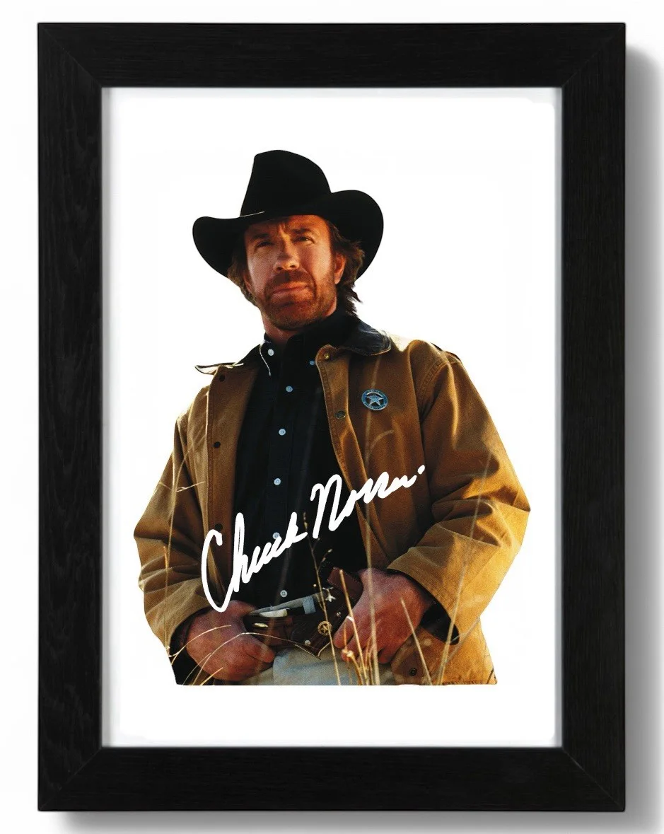 Chuck Norris Signed PHOTO Pre Print 6x4/A4/ Framed Walker, Texas Ranger, изображение 2