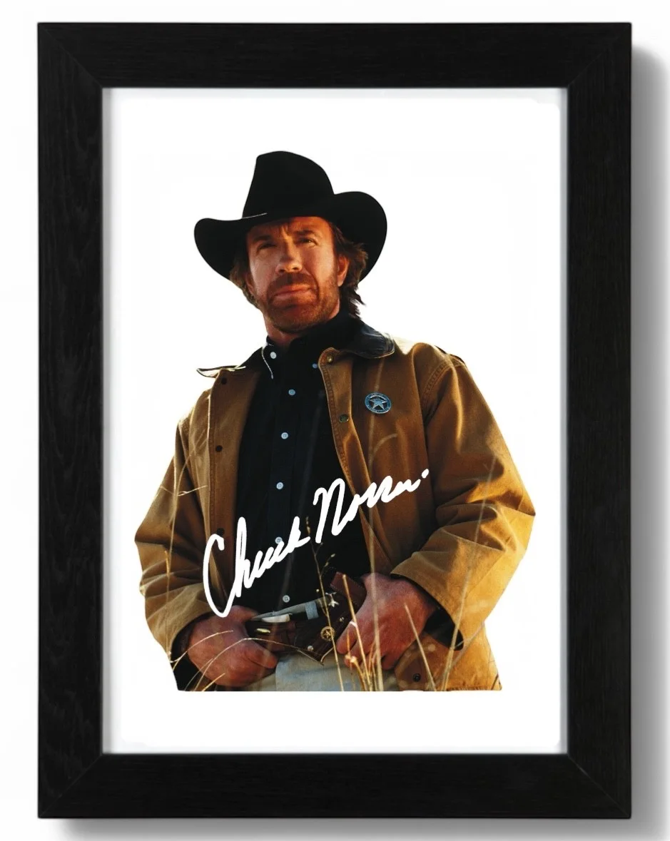 Chuck Norris Signed PHOTO Pre Print 6x4/A4/ Framed Walker, Texas Ranger, изображение 3