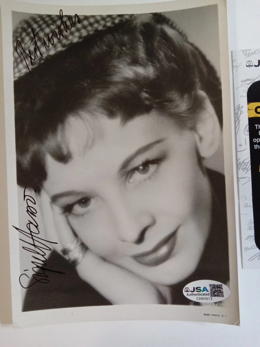 Signe Hasso Signed 5x7 Photo JSA Authenticated Classic Hollywood Noir Star, изображение 2