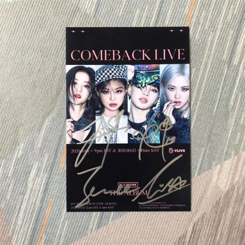5Pcs BLACKPINK Autographed Photo Handsigned Photograph Rose Jennie Jisoo, изображение 2