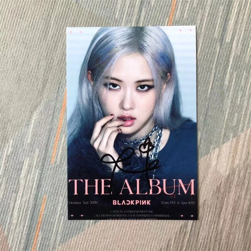 5Pcs BLACKPINK Autographed Photo Handsigned Photograph Rose Jennie Jisoo, изображение 3