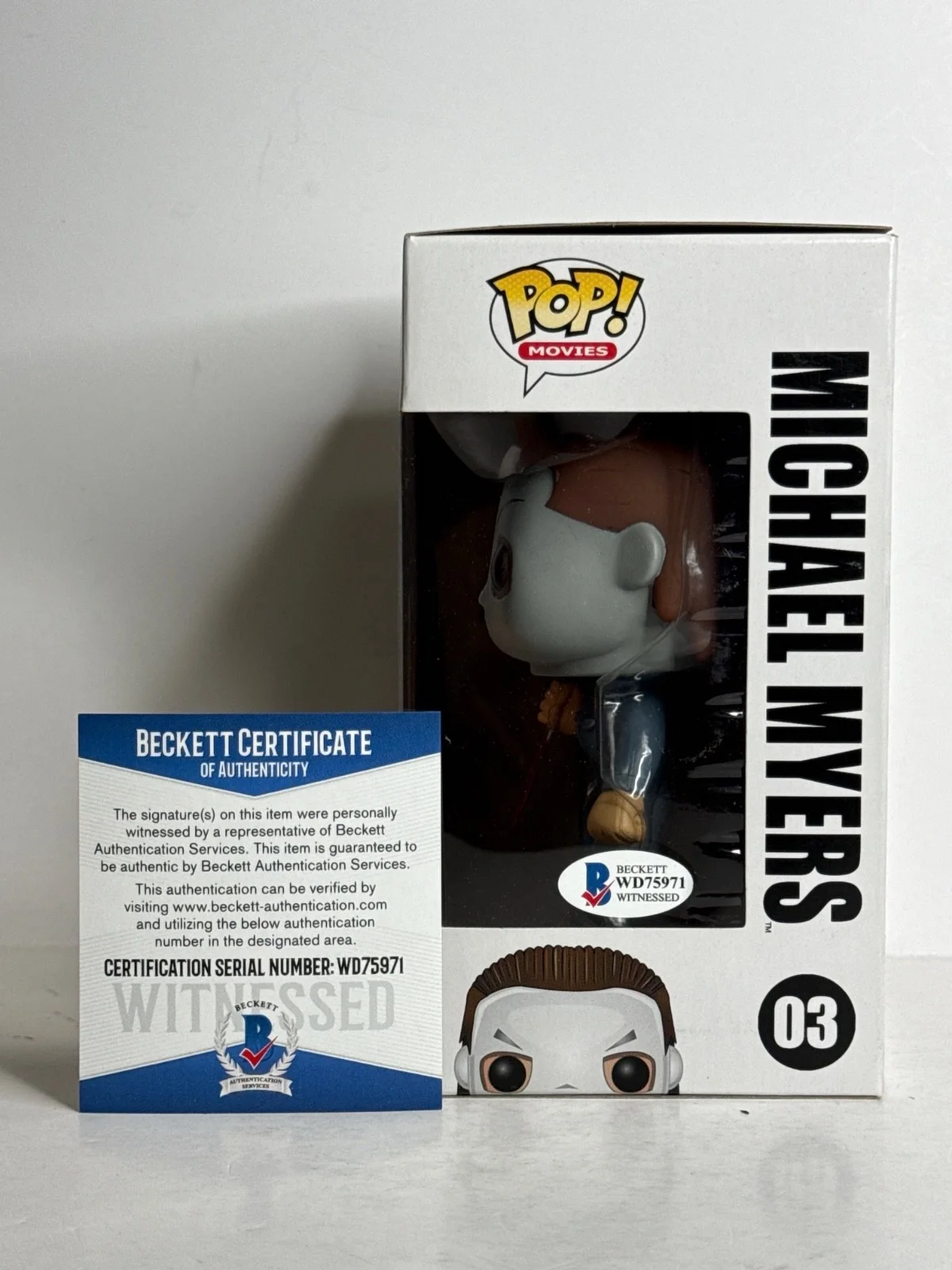 Nick Castle — Nick Castle Signed Halloween Michael Myers Funko #03 'The Shape' BAS WD75971, image 3