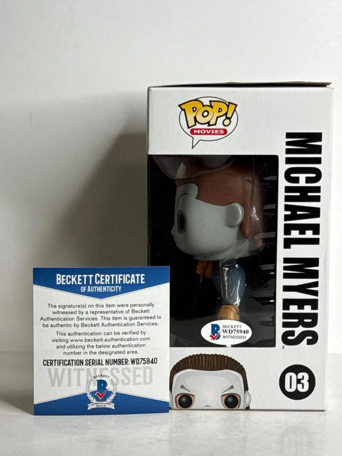 Nick Castle — Nick Castle Signed Halloween Michael Myers Funko #03 'The Shape' BAS WD75940, image 3
