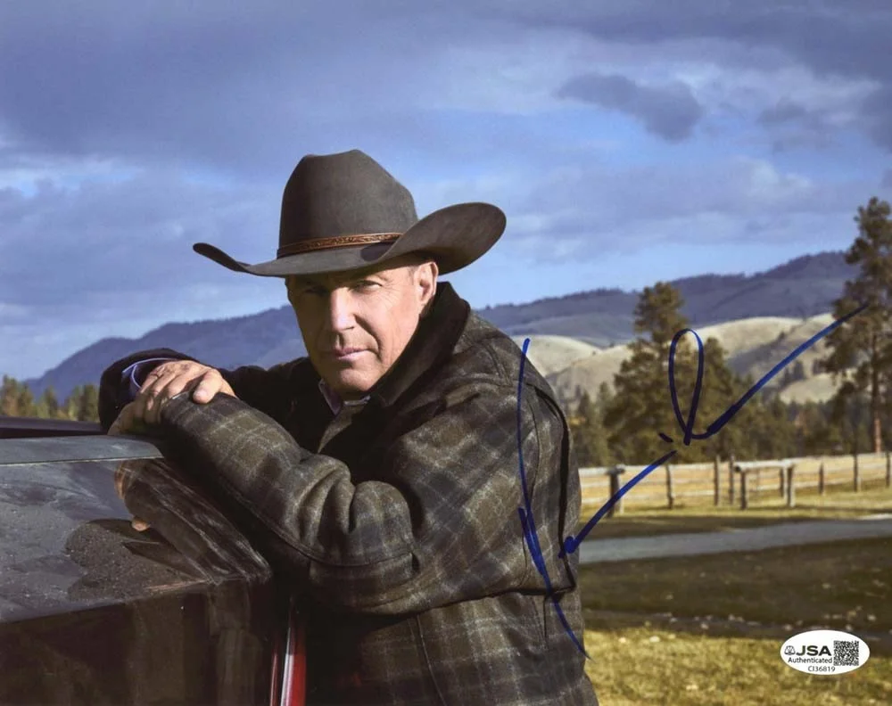 a star — Kevin Costner Yellowstone 8X10 Photo Hand Signed Autographed JSA COA