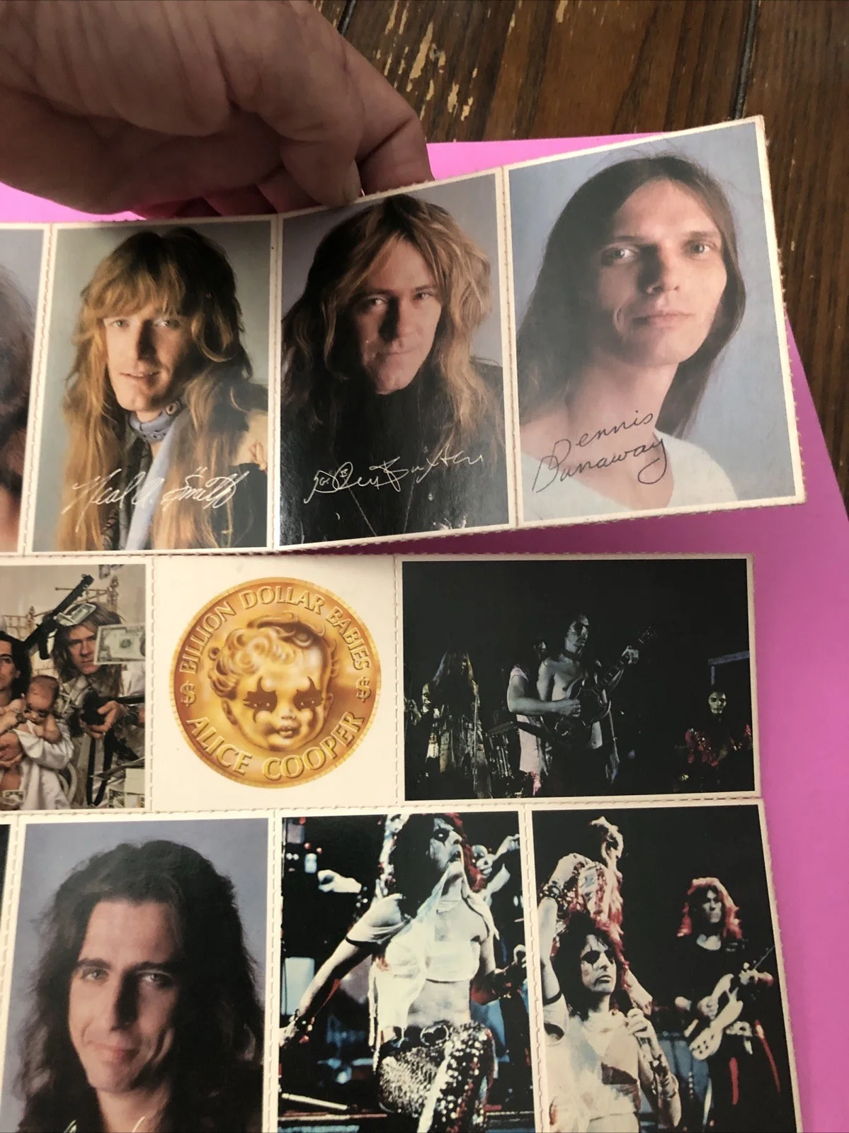 ALICE COOPER Billion Dollar Babies Uncut Sheet Band Member Cards, изображение 2