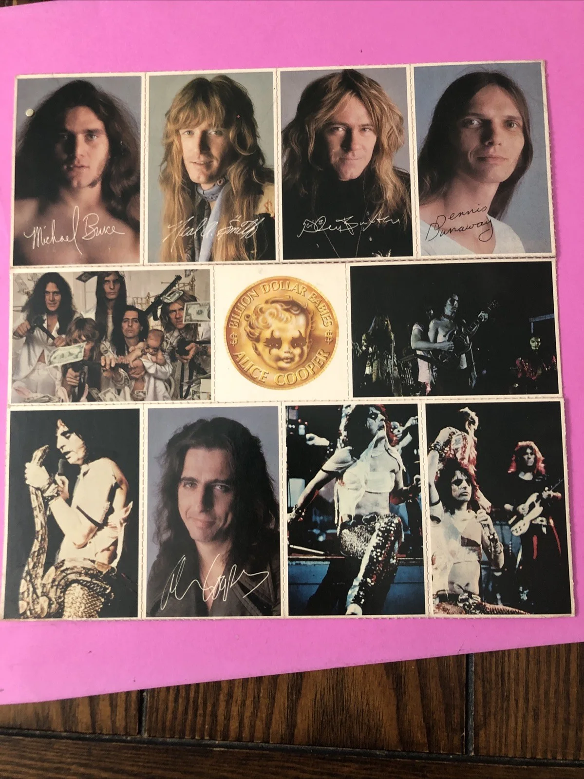ALICE COOPER Billion Dollar Babies Uncut Sheet Band Member Cards, изображение 3