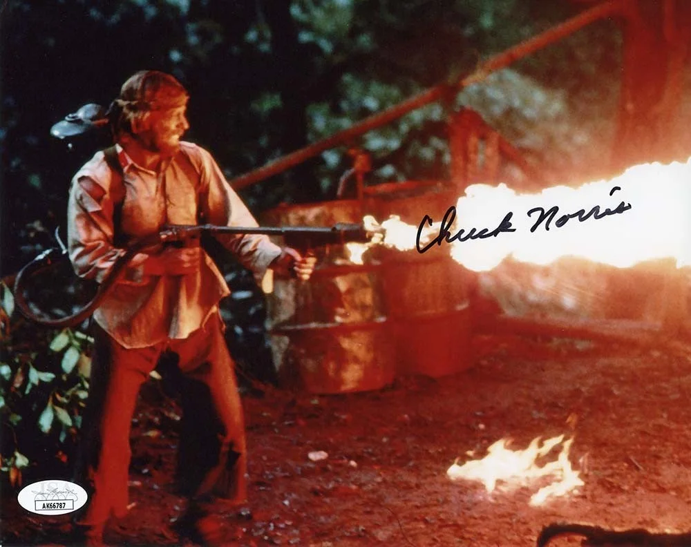 A Star — Chuck Norris Missing in Action 8X10 Photo Hand Signed Autographed JSA COA