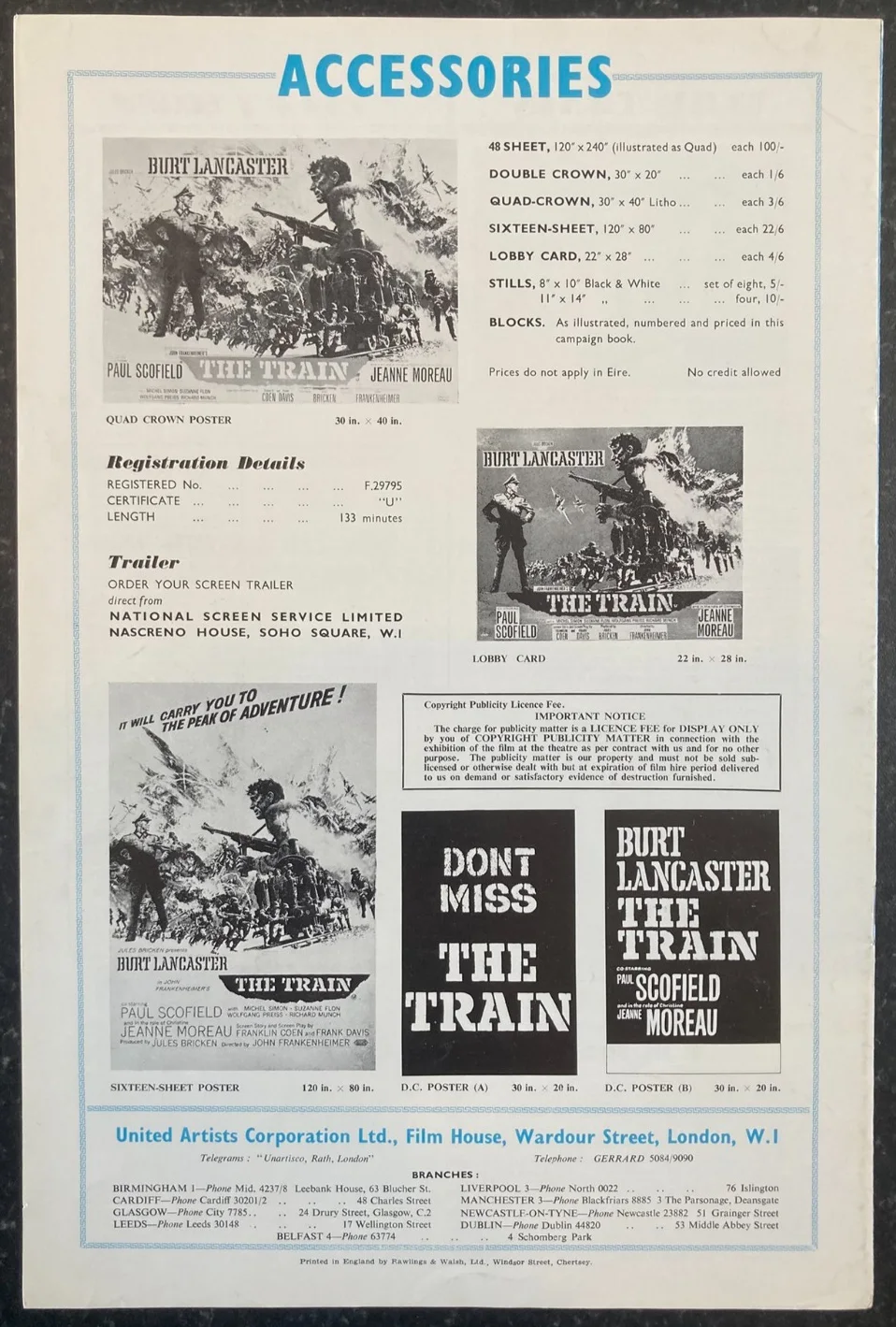 THE TRAIN 1964 Original Movie Large UK Campaign Press Book - Burt Lancaster, изображение 2