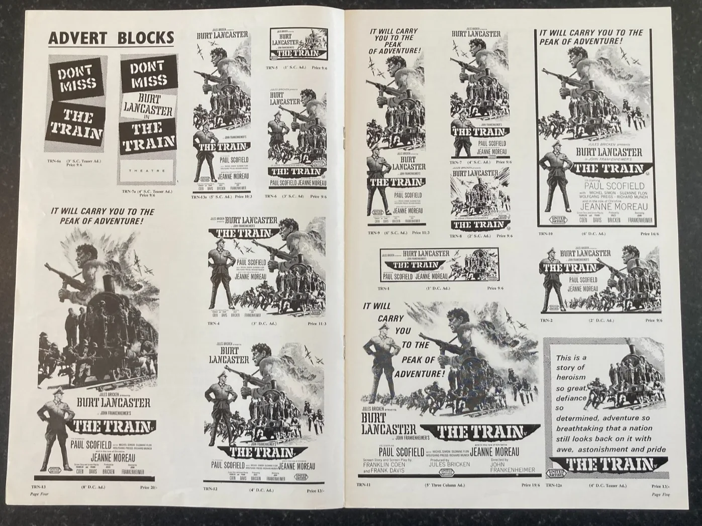 THE TRAIN 1964 Original Movie Large UK Campaign Press Book - Burt Lancaster, изображение 3