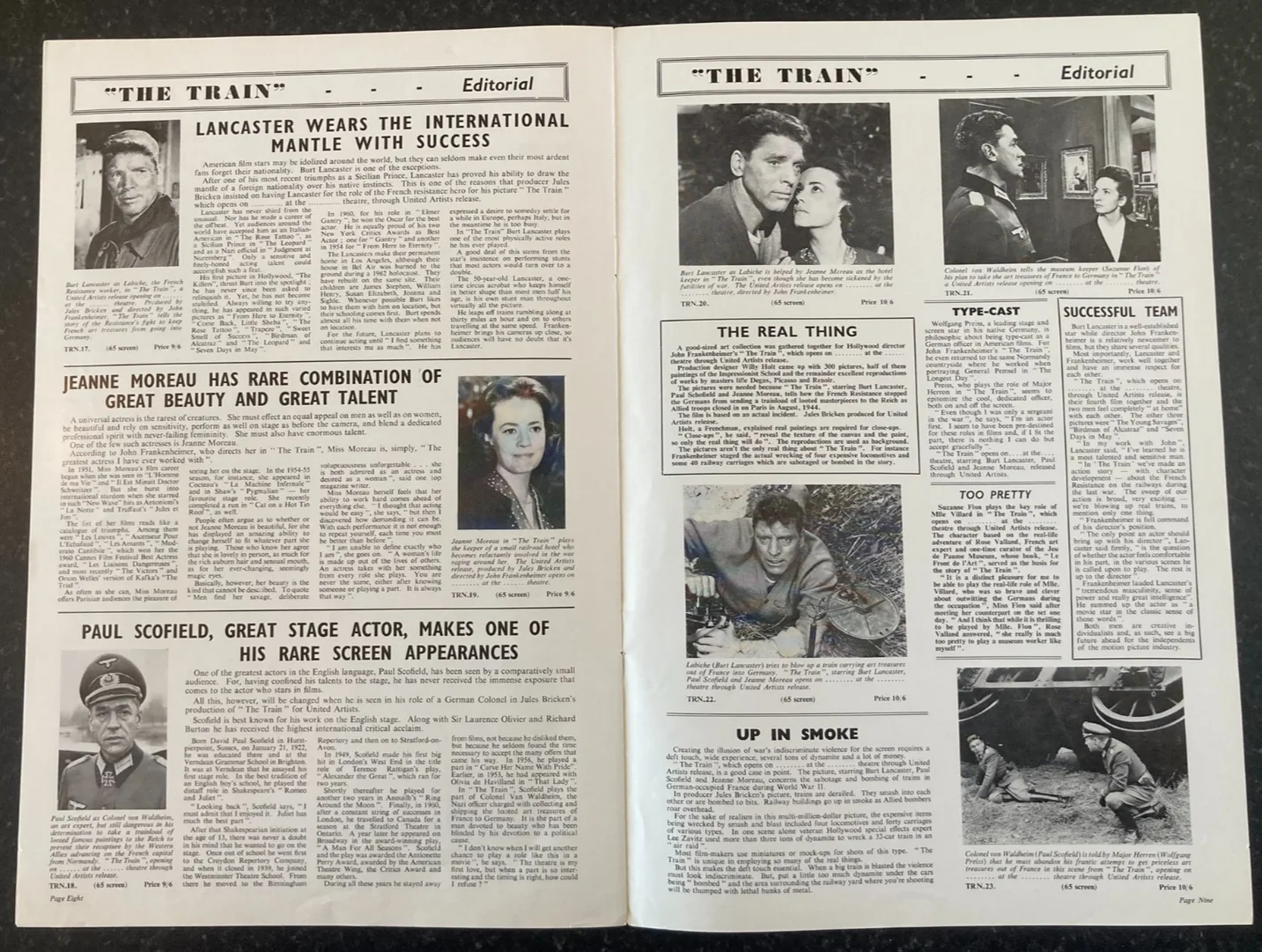 THE TRAIN 1964 Original Movie Large UK Campaign Press Book - Burt Lancaster, изображение 5