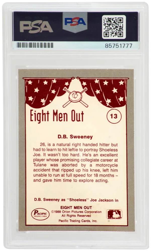 Websites — D.B. Sweeney Signed Eight Men Out Shoeless Joe 1988 Pacific Card #13 - (PSA/DNA), изображение 2