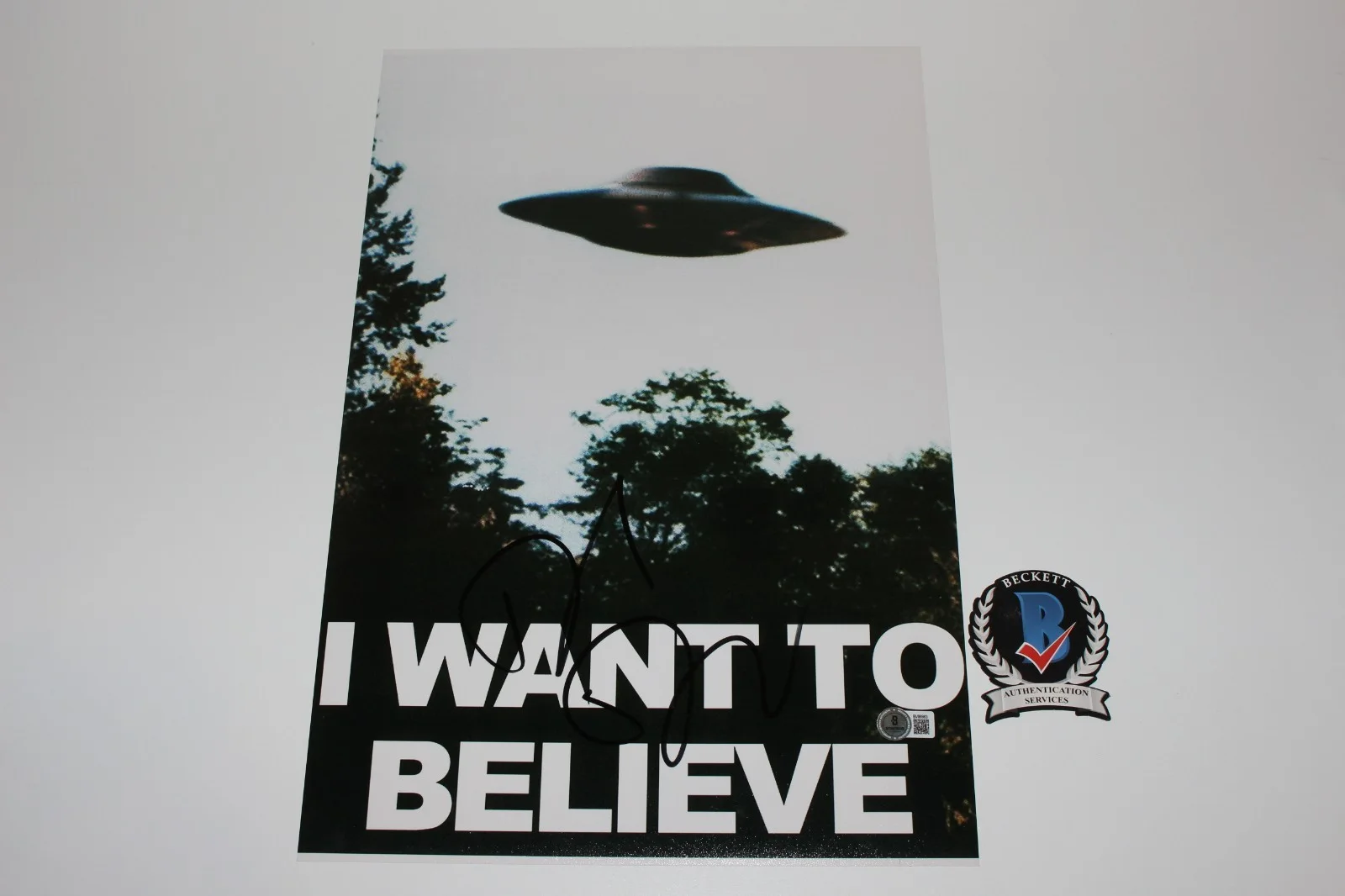 David Duchovny — DAVID DUCHOVNY SIGNED 'THE X FILES' 12x18 SHOW POSTER I WANT TO BELIEVE BECKETT, изображение 3