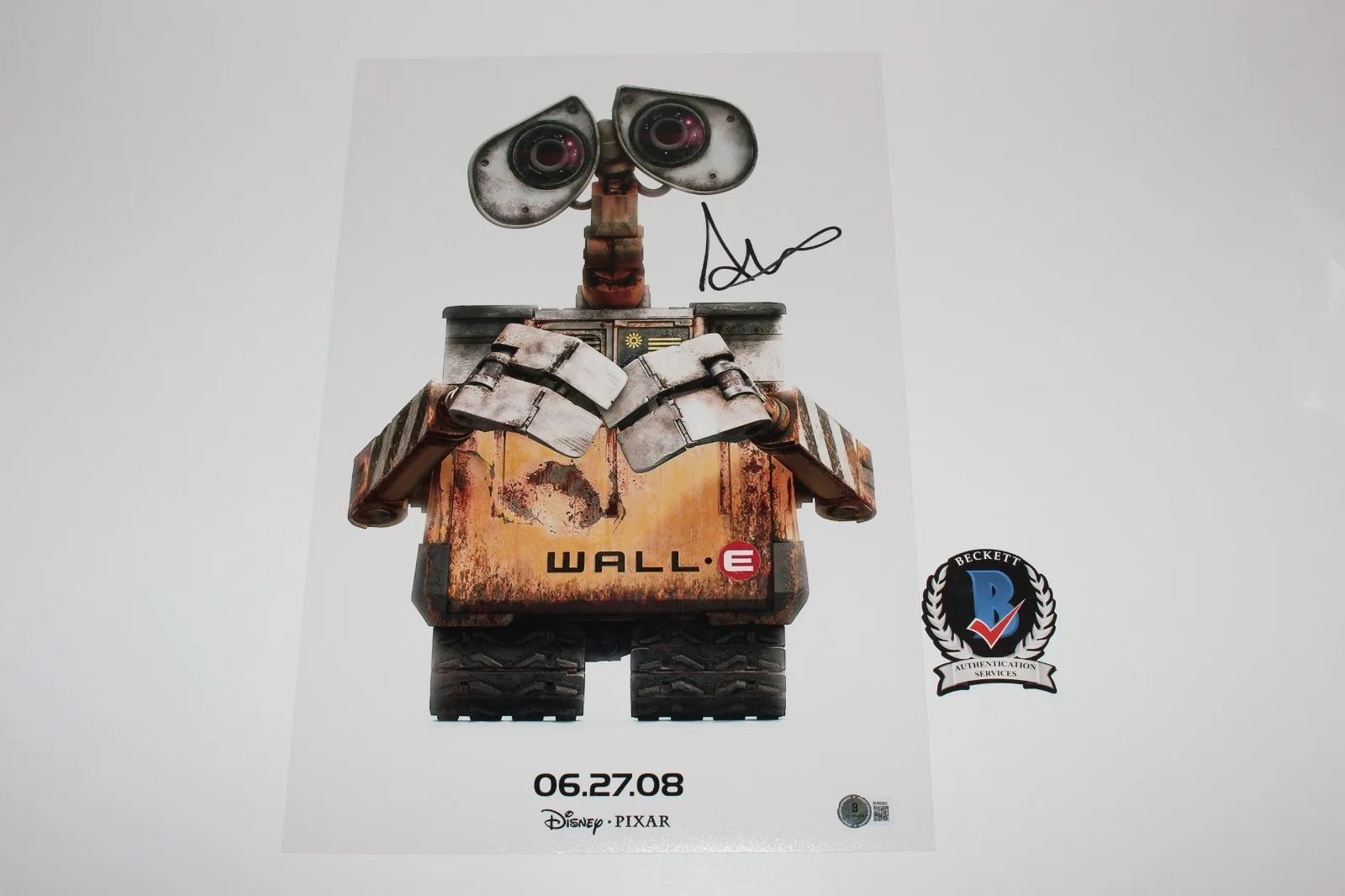 Andrew Stanton — DIRECTOR ANDREW STANTON SIGNED WALL-E 12x18 MOVIE POSTER A BECKETT COA AUTOGRAPH, изображение 3