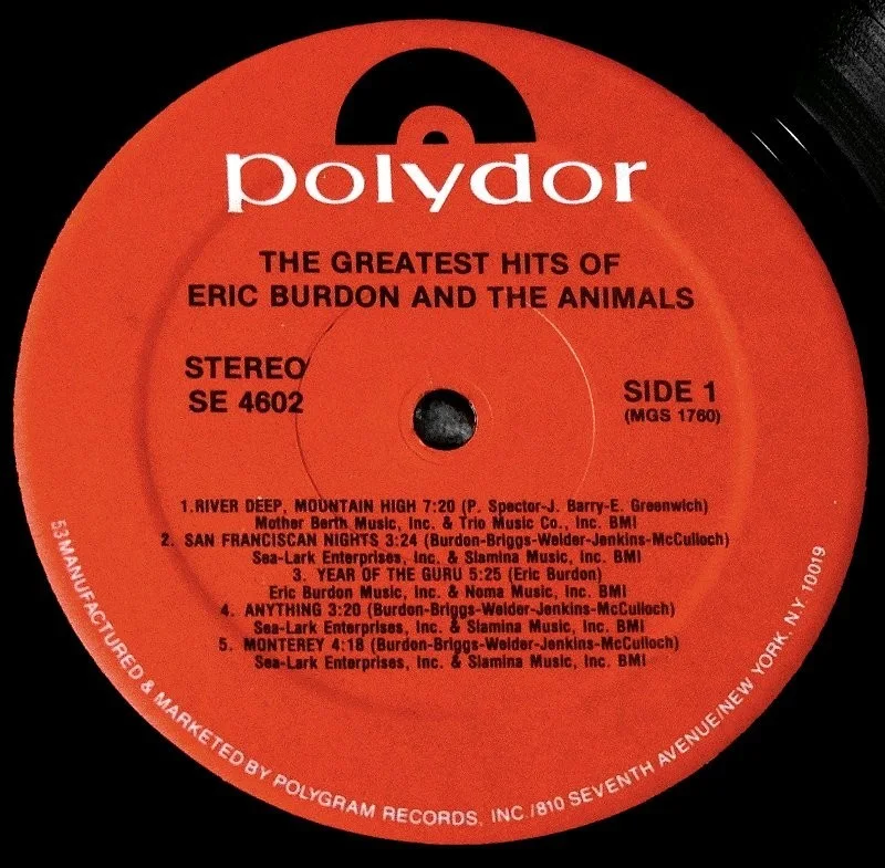 THE GREATEST HITS OF ERIC BURDON & THE ANIMALS LP ~ AUTOGRAPHED BY ERIC BURDON, изображение 2