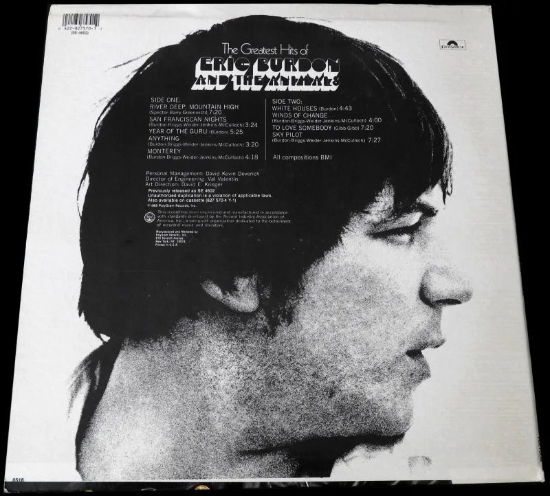 THE GREATEST HITS OF ERIC BURDON & THE ANIMALS LP ~ AUTOGRAPHED BY ERIC BURDON, изображение 3