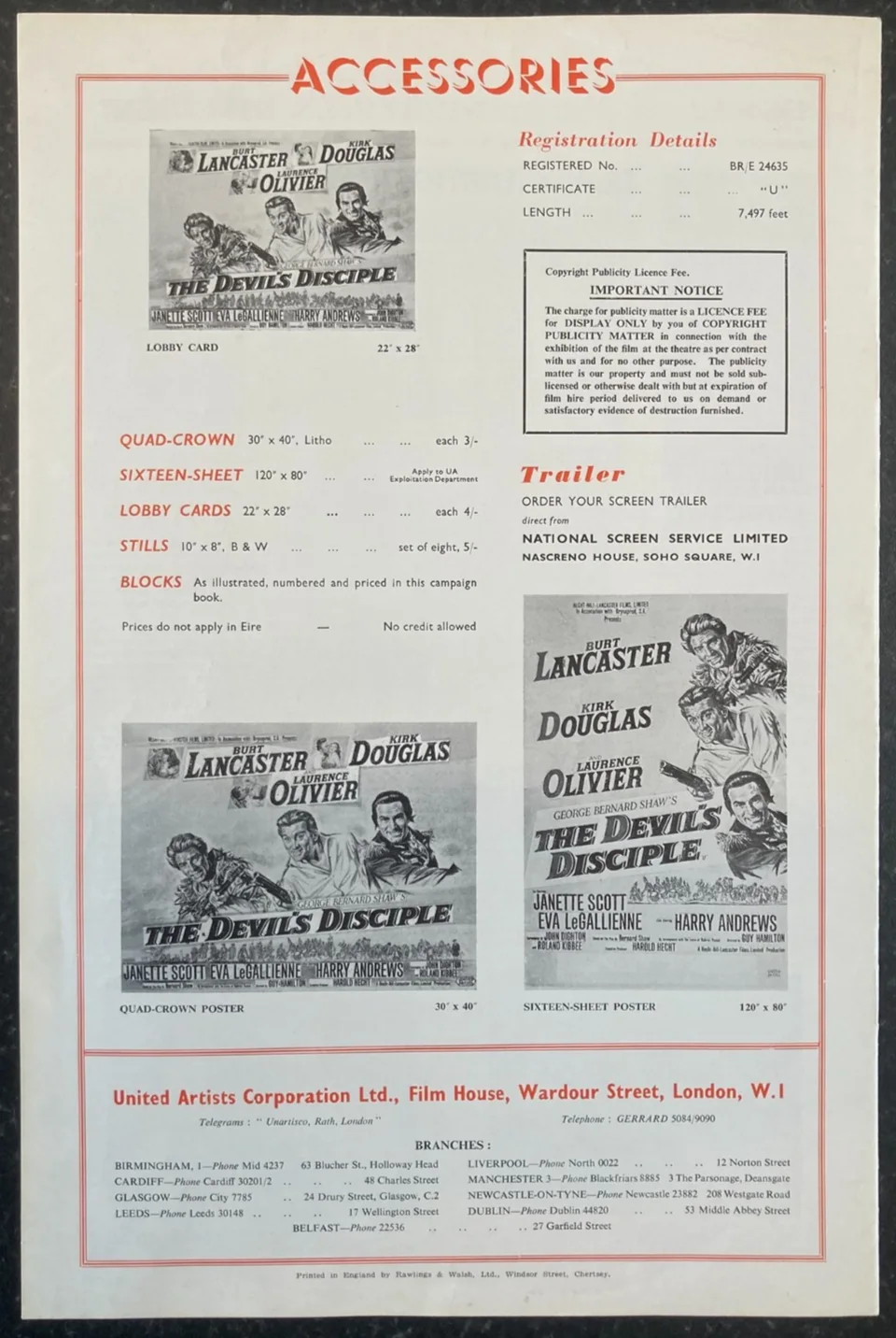 THE DEVILS DISCIPLE 1959 Original Movie Large UK Campaign Press Book - Lancaster, image 2