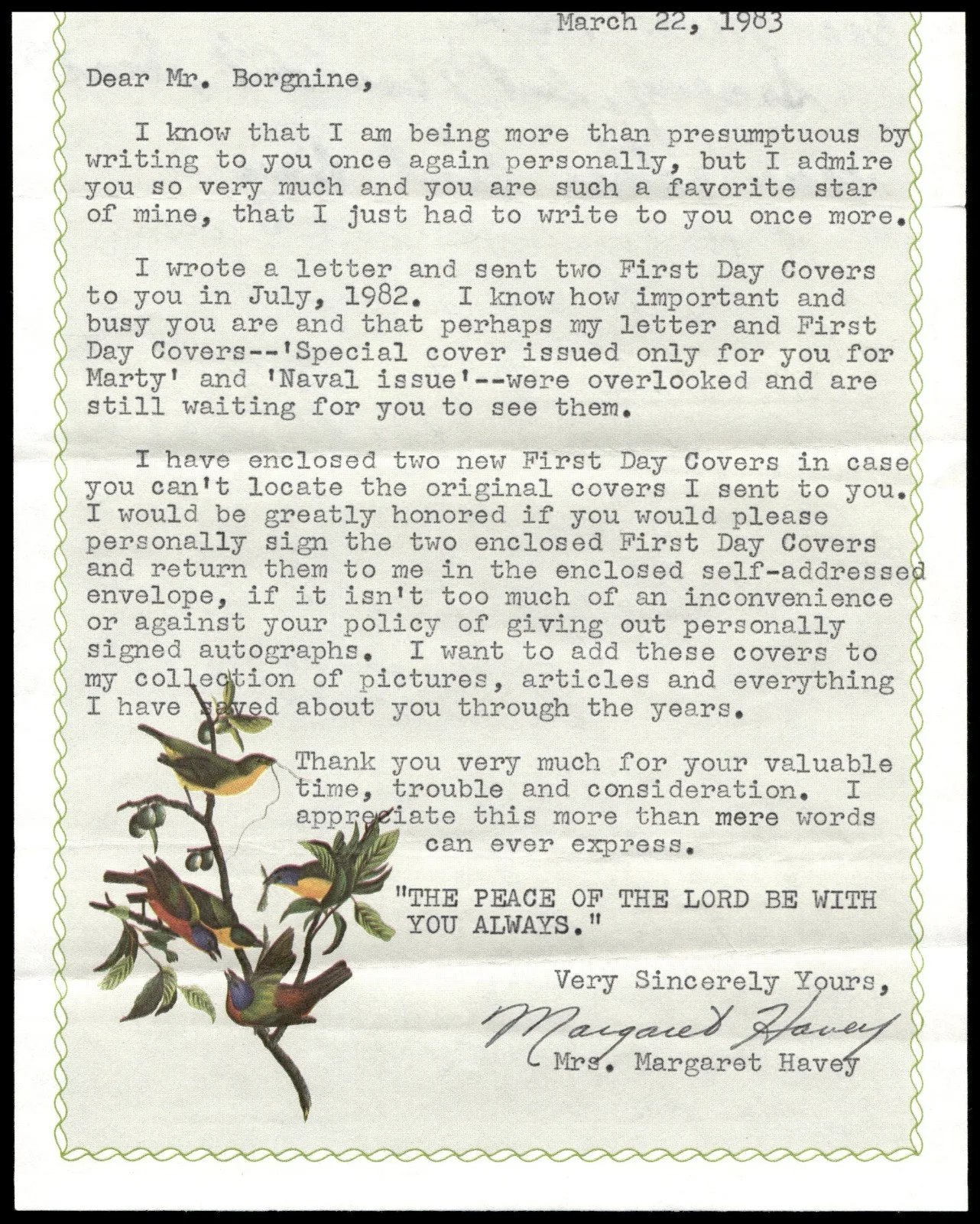 Actor Ernest Borgnine Letter & First 1st Day Cover Signed -Vintage FDC Autograph, изображение 4