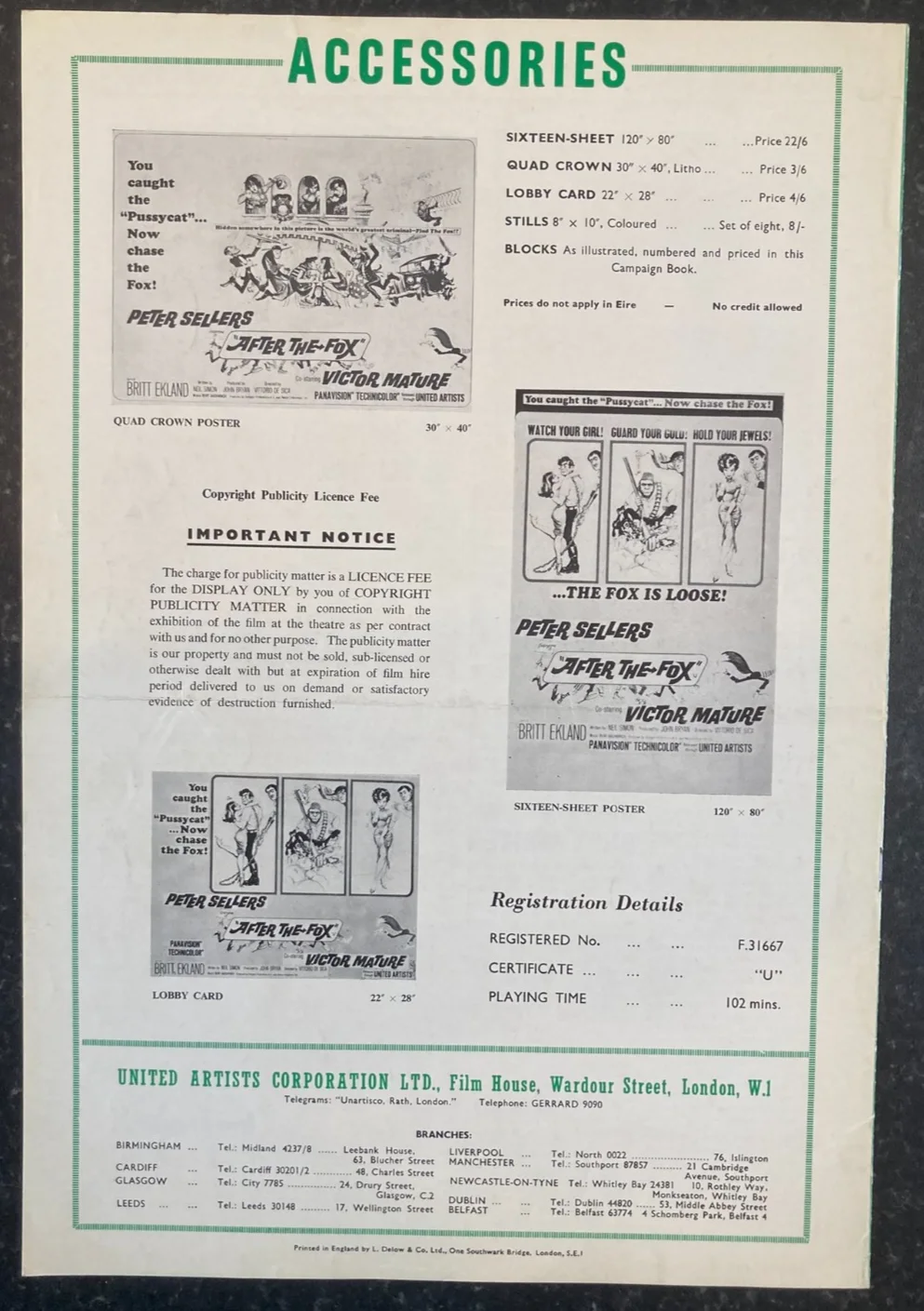 AFTER THE FOX 1966 Original Movie Large UK Campaign Press Book - Peter Sellers, image 2