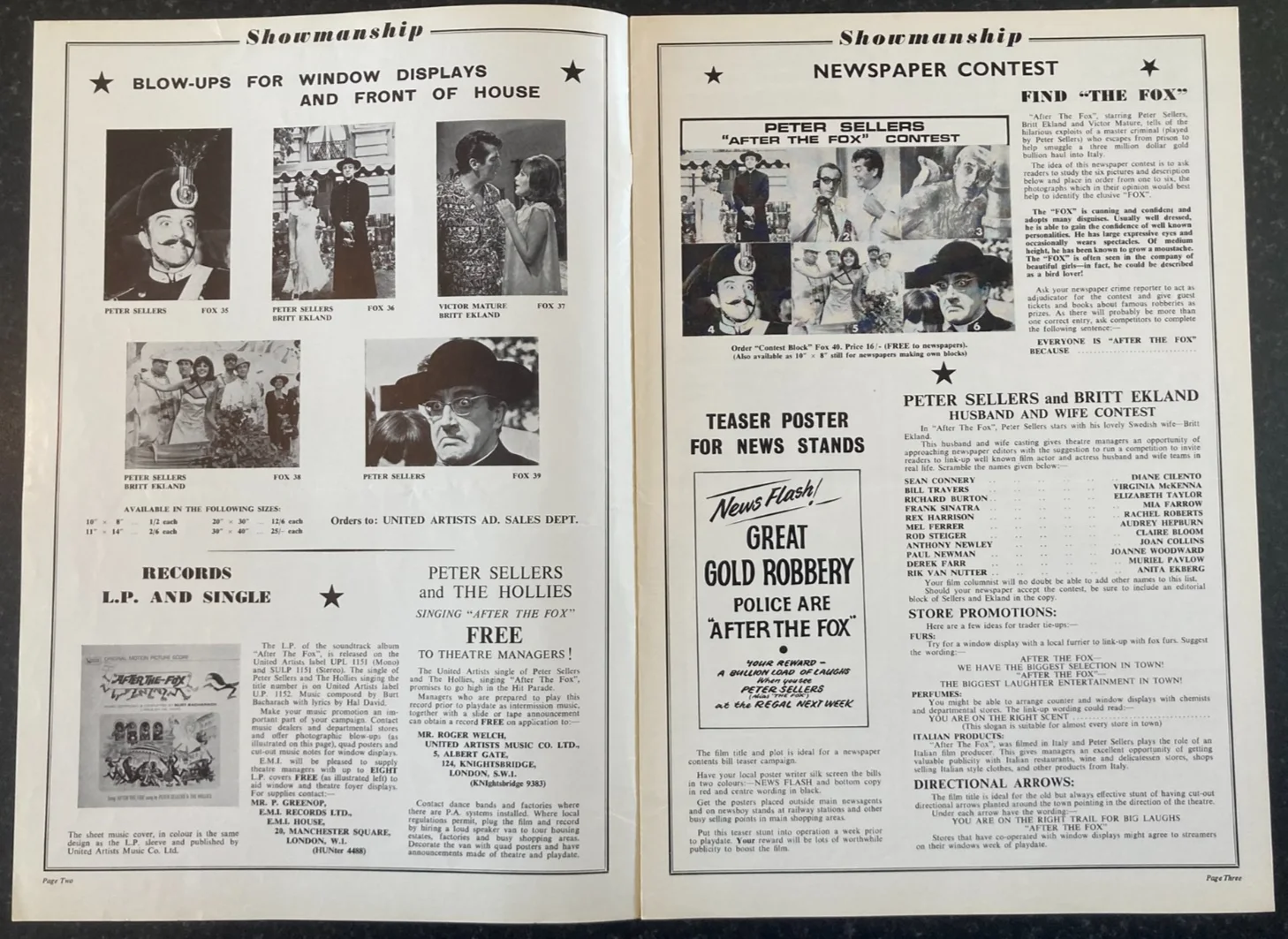 AFTER THE FOX 1966 Original Movie Large UK Campaign Press Book - Peter Sellers, image 3