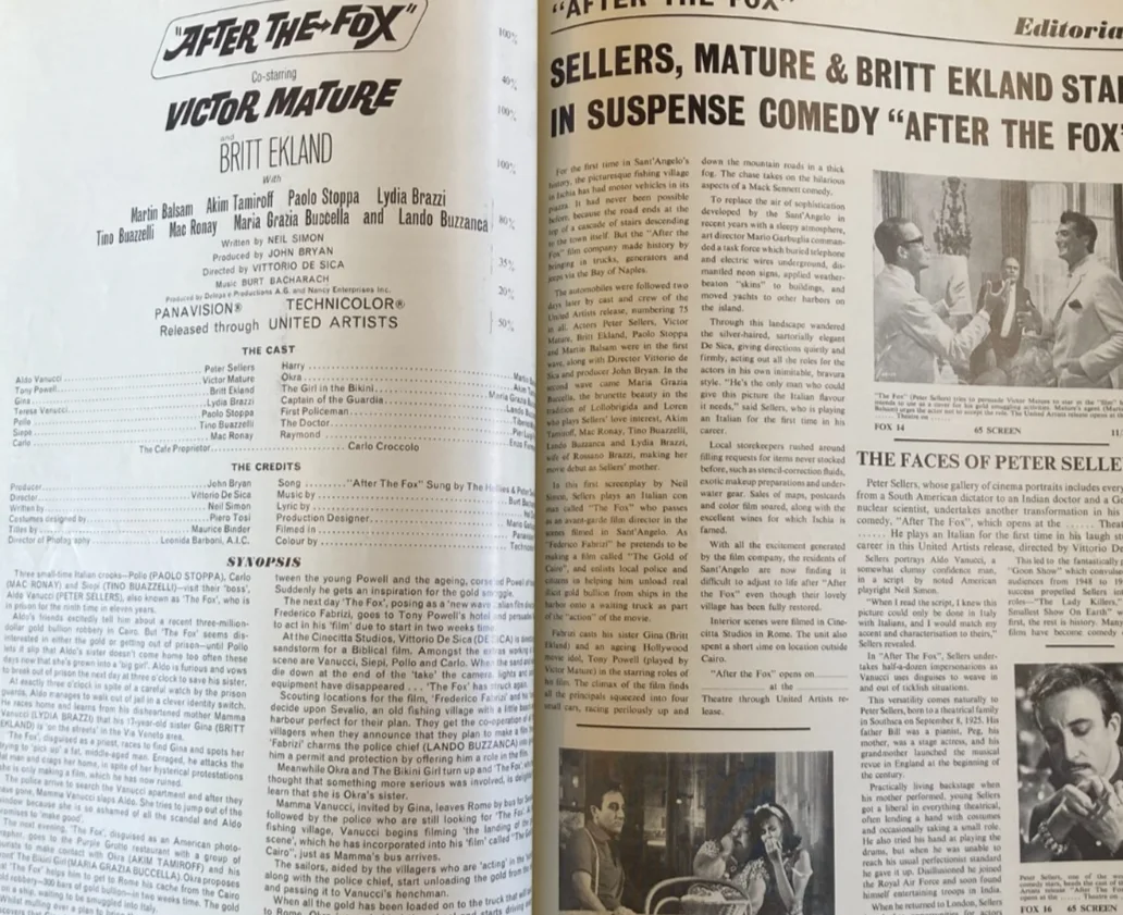 AFTER THE FOX 1966 Original Movie Large UK Campaign Press Book - Peter Sellers, image 5