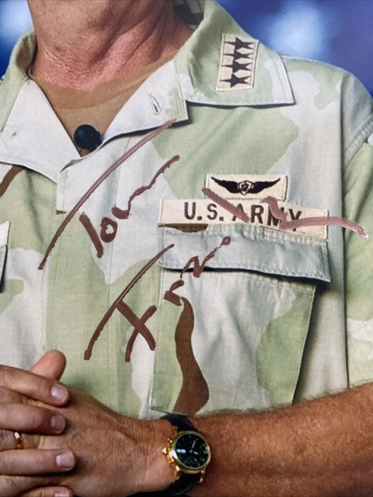 General tommy franks signed autograph 8x10 photo US military war iraq war hero, изображение 2