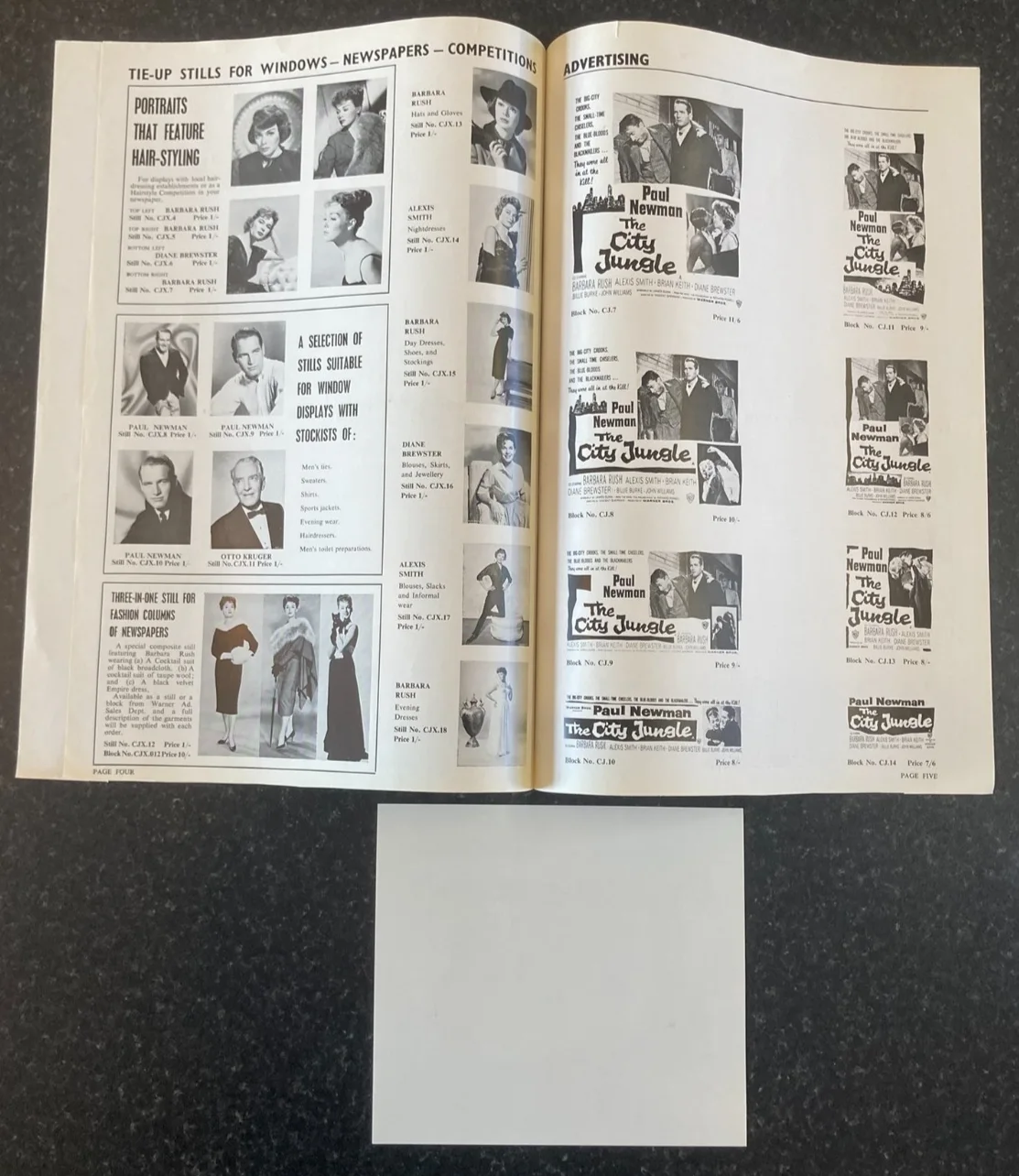 THE CITY JUNGLE 1959 Original Movie Large UK Campaign Press Book - Paul Newman, изображение 4