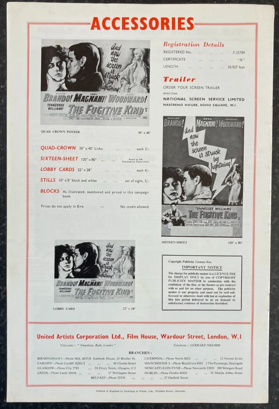 THE FUGITIVE KIND 1960 Original Movie Large UK Campaign Press Book - Brando, изображение 2