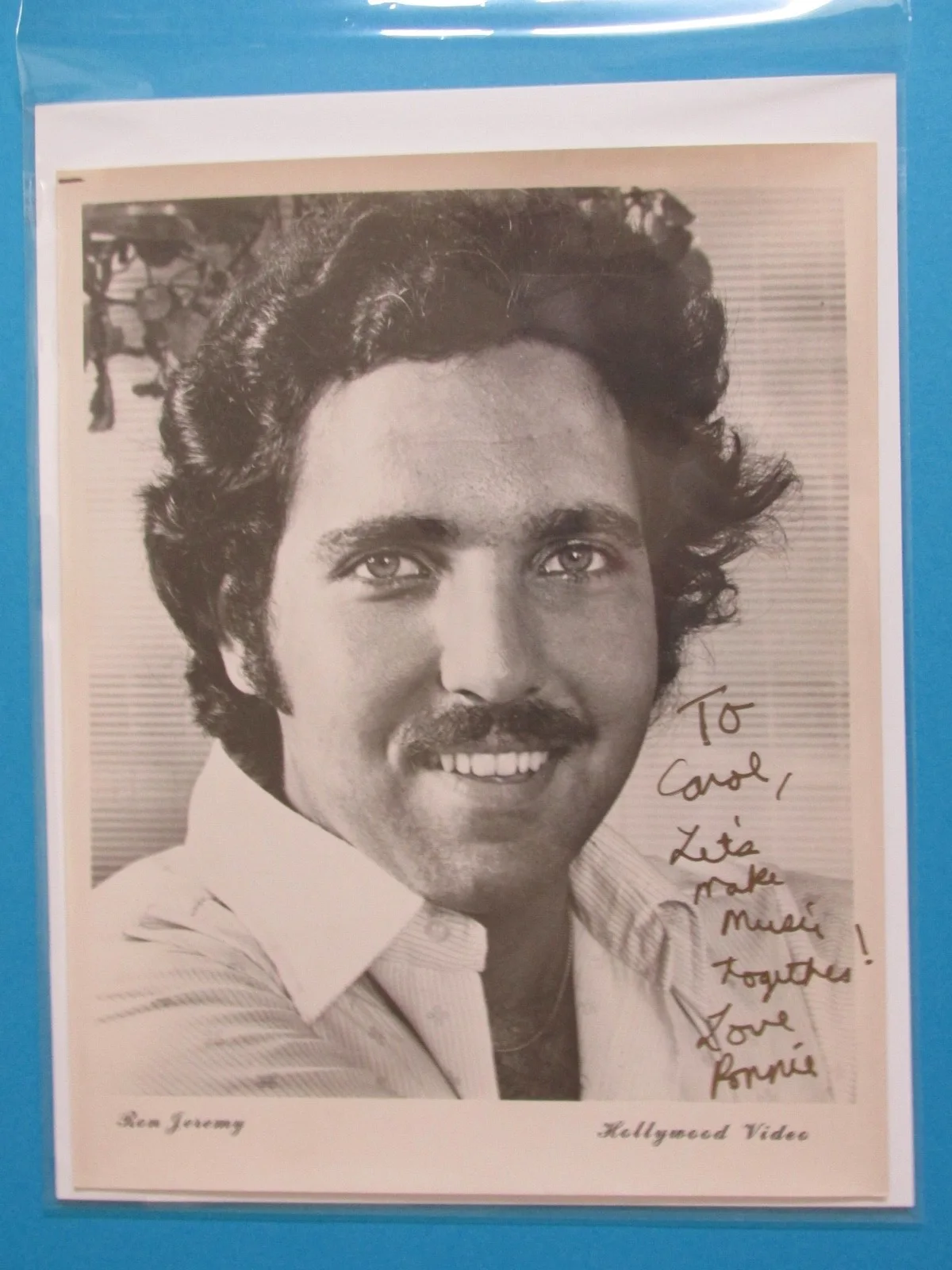 Ron Jeremy — Ron Jeremy signed Publicity Photo 1980's Hollywood adult Video CES SHOW VEGAS
