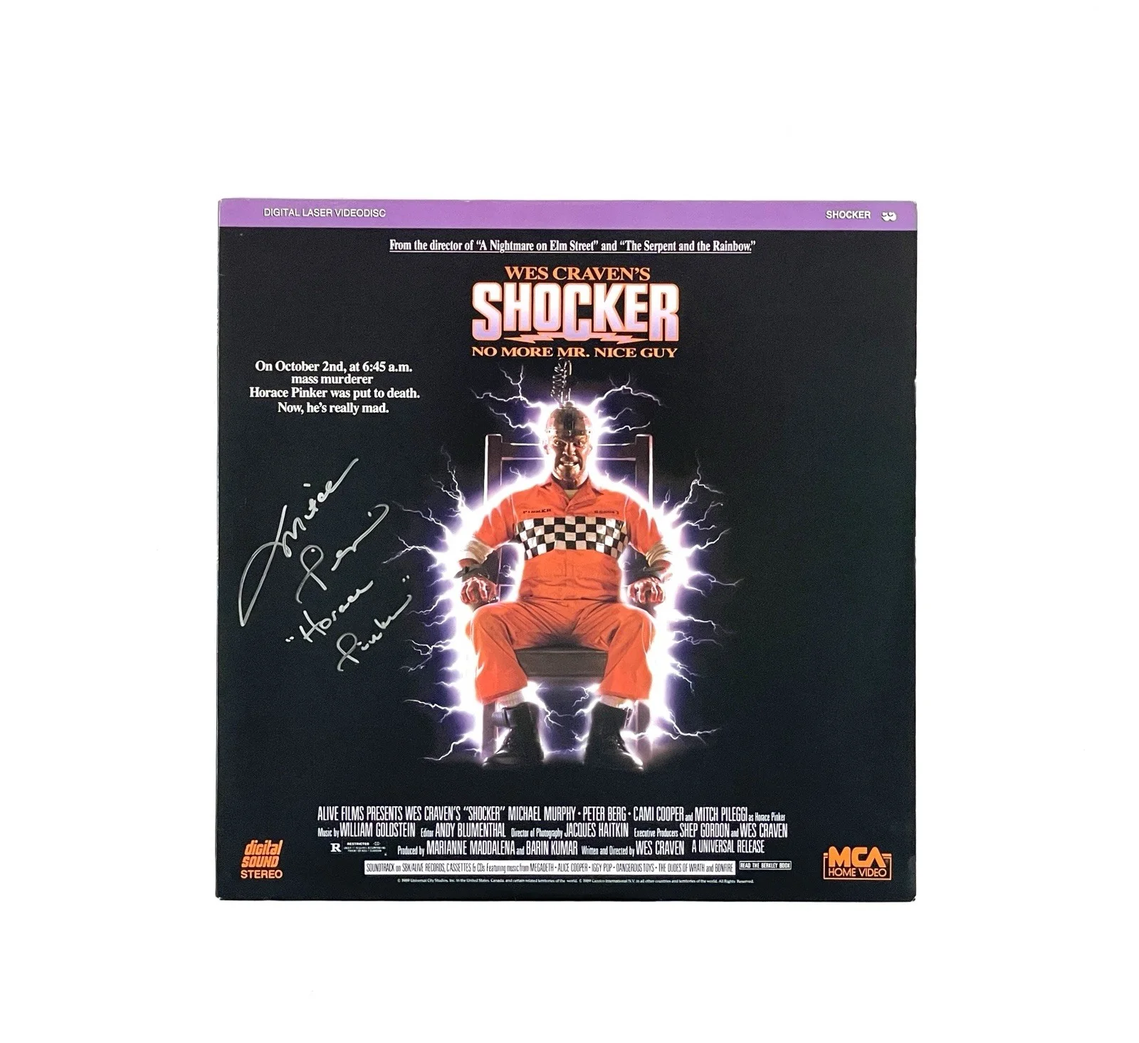 Mitch Pileggi — Shocker Autographed Signed LaserDisc Mitch Pileggi Horace Parker Horror Movie, изображение 3