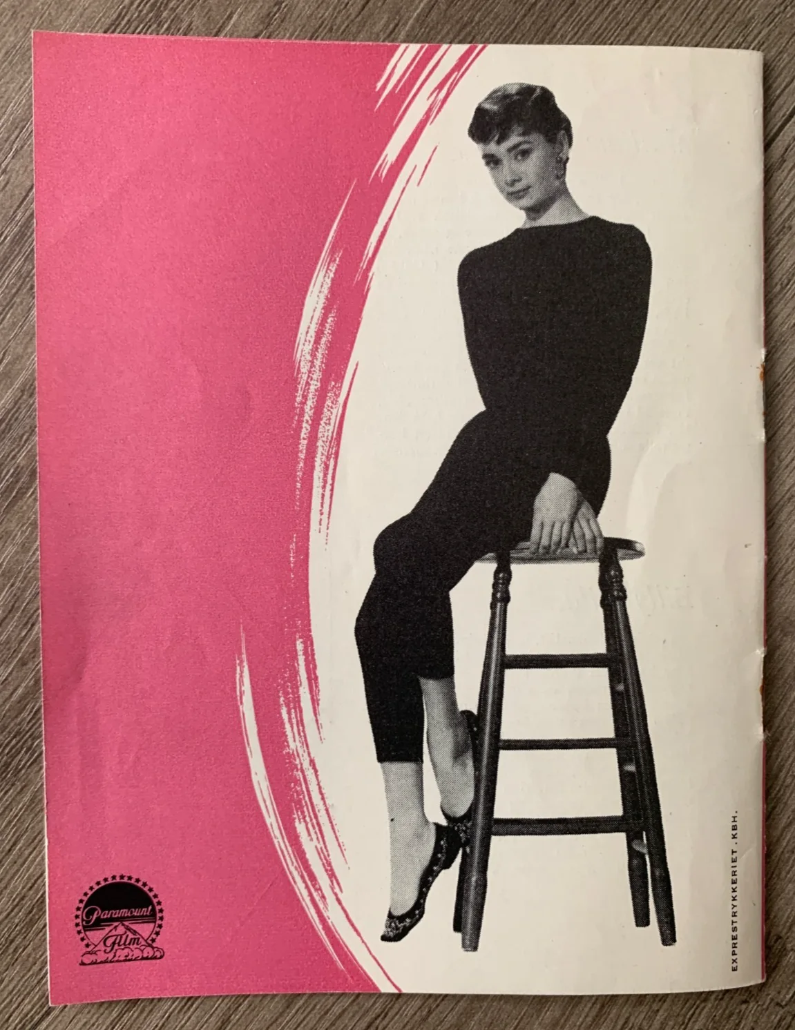 Sabrina 1954 Original Danish Cinema Programme Hepburn, Bogart, Holden. Paramount, image 2