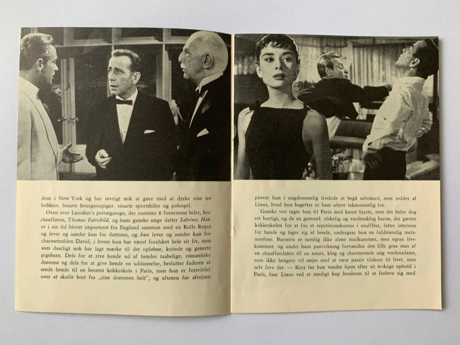 Sabrina 1954 Original Danish Cinema Programme Hepburn, Bogart, Holden. Paramount, image 4