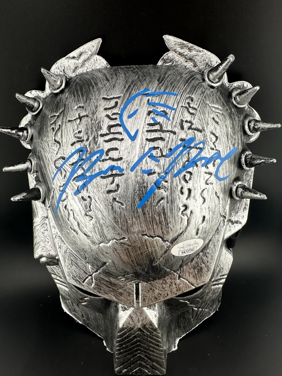 Brian A Prince — Brian A. Prince Signed & Sketched Predator Replica Mask with Spikes JSA COA, image 2