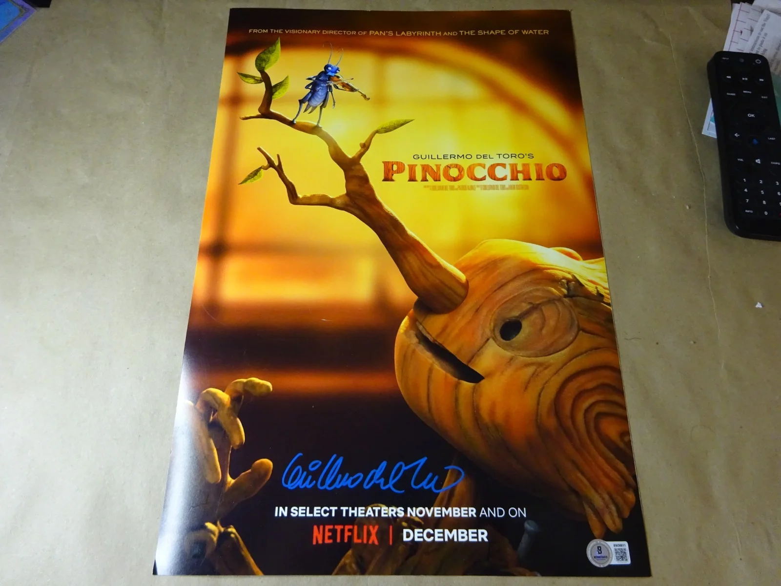 Guillermo del Toro — Signed Guillermo del Toro Autographed 12"x18" Pinocchio Photo Beckett BAS COA, image 2