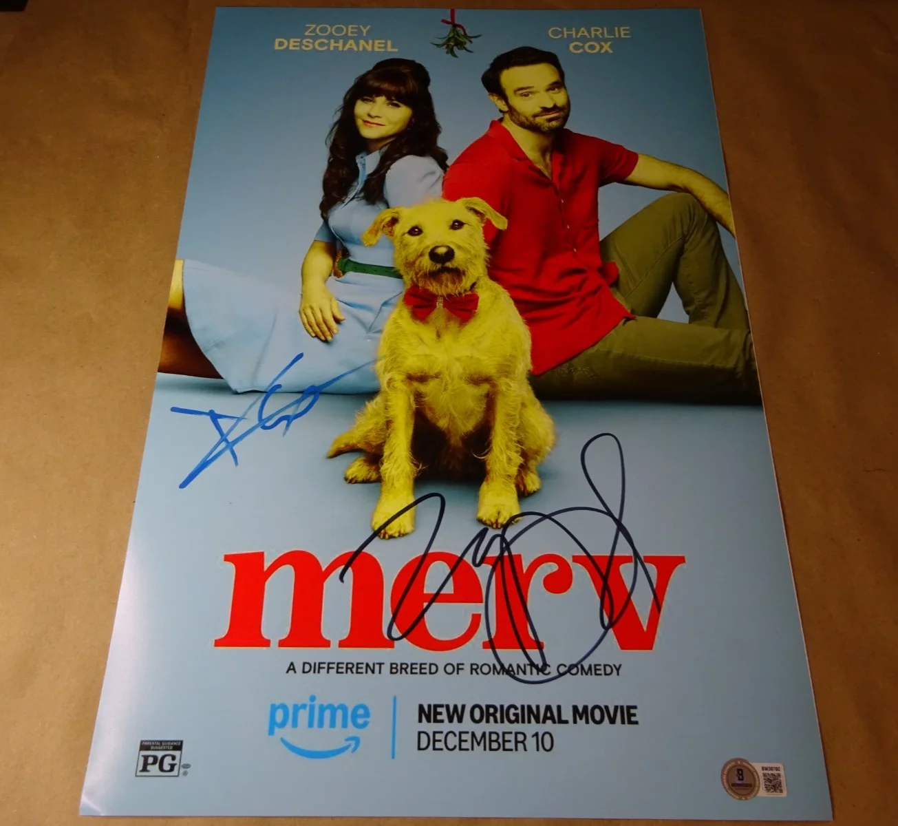 Charlie Cox, Zooey Deschanel — Signed Charlie Cox & Zooey Deschanel 12"x18" Merv Photo Beckett BAS COA, изображение 2