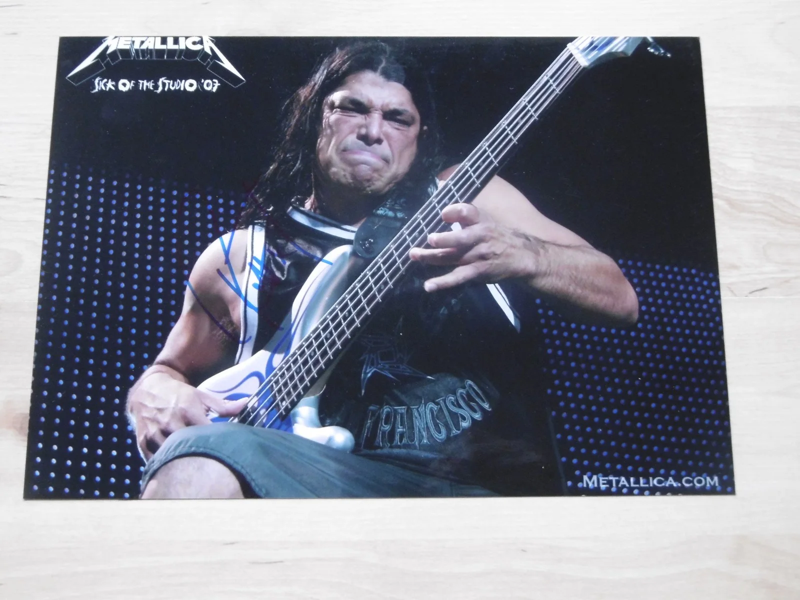Robert Trujillo "Metallica" signed 8x12 inch photo autograph ACOA, image 2