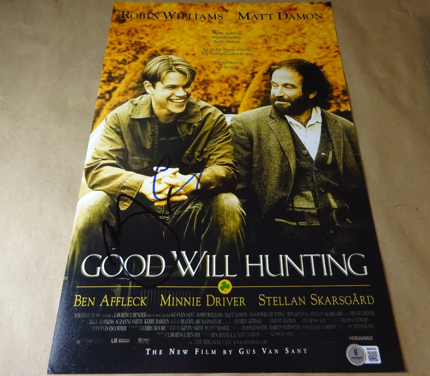 Casey Affleck, Minnie Driver — Signed Casey Affleck & Minnie Driver 11"x17" Good Will Hunting Photo Beckett COA, изображение 2